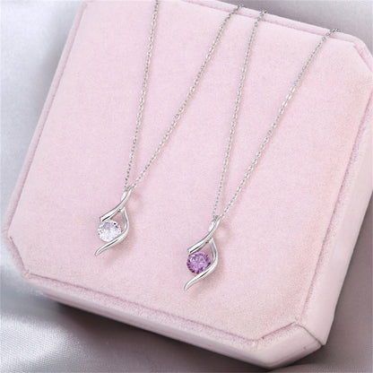 Twist Pendant Diamond Necklace