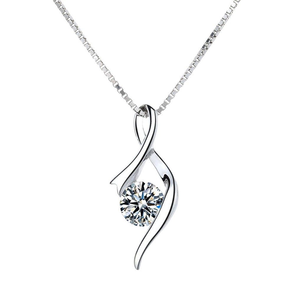 Twist Pendant Diamond Necklace